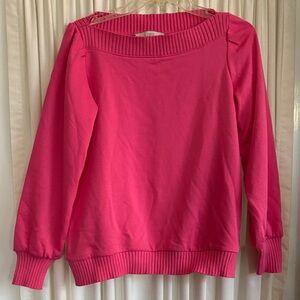 LOFT Bright Hot Pink Boat Neck lightweight shirt